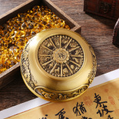 黄铜聚宝盆摆件龙凤聚宝盆送礼家用办公室桌面摆件工艺品厂家批发