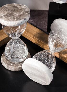 创意沙漏摆件 自然矿石沙漏 简约现代书桌办公室样板间家居装饰品