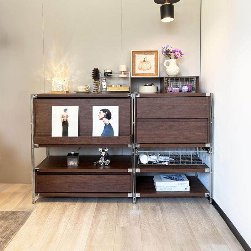 胡桃色杂志柜客厅沙发边柜多功能书柜展示柜中古风置物储物收纳柜,住宅家具,餐边柜,淘宝优惠券,粉丝福利购,淘宝优惠卷