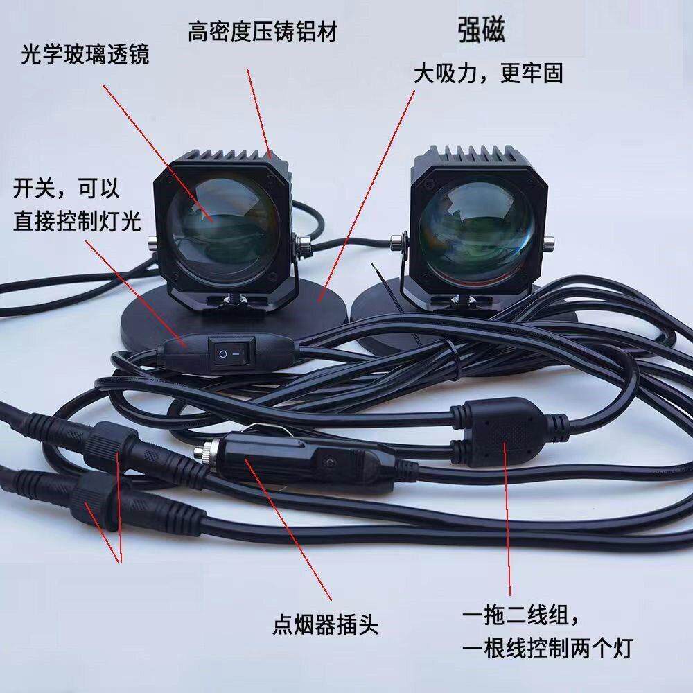 汽车LED射灯12伏改装超亮透镜白光客厅灯24v超聚光激光炮远射强光