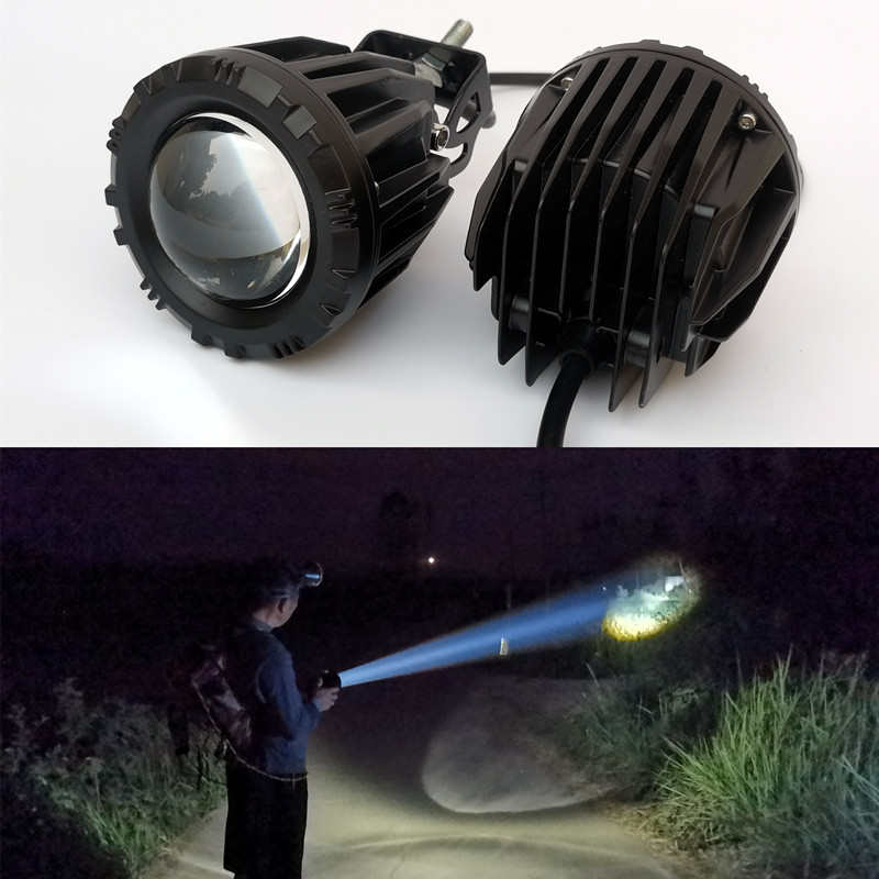 汽车led远光灯透镜激光炮灯12V24V大钢炮射灯越野车顶灯A柱辅助灯