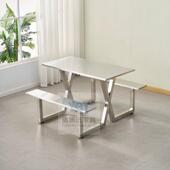 不桌锈钢餐XBF4人工厂餐厅饭公司加桌子职工食桌堂餐桌椅厚