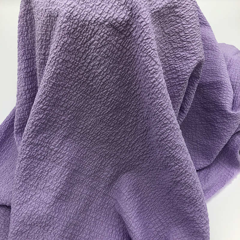 皱布泡泡雪纺连衣裙面料 聚酯纤维弹力起皱布 小清新时装衬衫面料