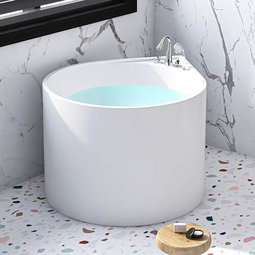 圆形浴缸小户型日式minibathtub0.911.1米亚克力一体浴池