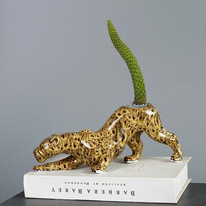 可爱卡通动物多肉花盆陶瓷创意客厅猎豹九尾狐仙人掌绿植盆