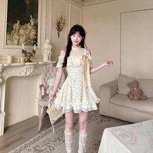 桔梗house甜美千金风碎花洋装女初夏季新款特别漂亮掐腰小裙子