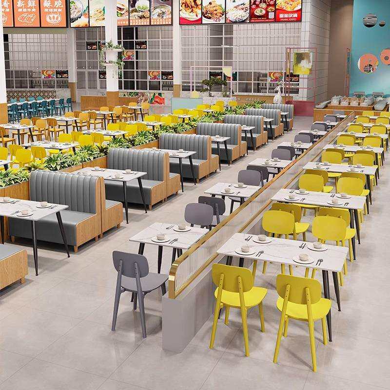 食堂餐桌椅组合小吃快餐店面馆餐桌餐厅学校学生员工食堂饭堂商用