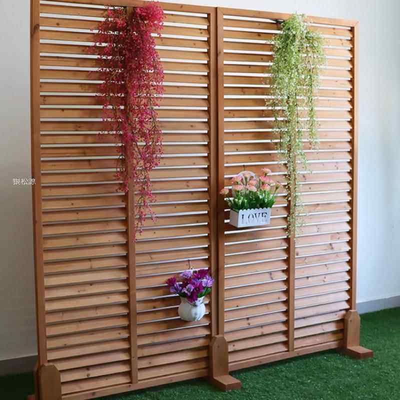 防腐木百叶栅dkncXxZZ栏户木栅栏外实木院隔断阳台护栏装庭饰伸缩