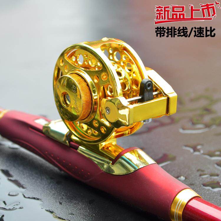 KF60型5轴全金属速比飞钓轮手改中通轮带排线前打矶竿渔轮左右手