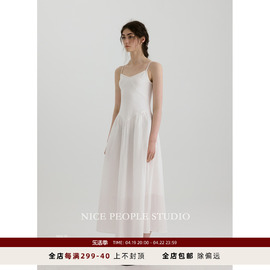 nicepeoplestudio夏日芭蕾裙，针织拼接60s长绒棉，蓬松下摆连衣裙