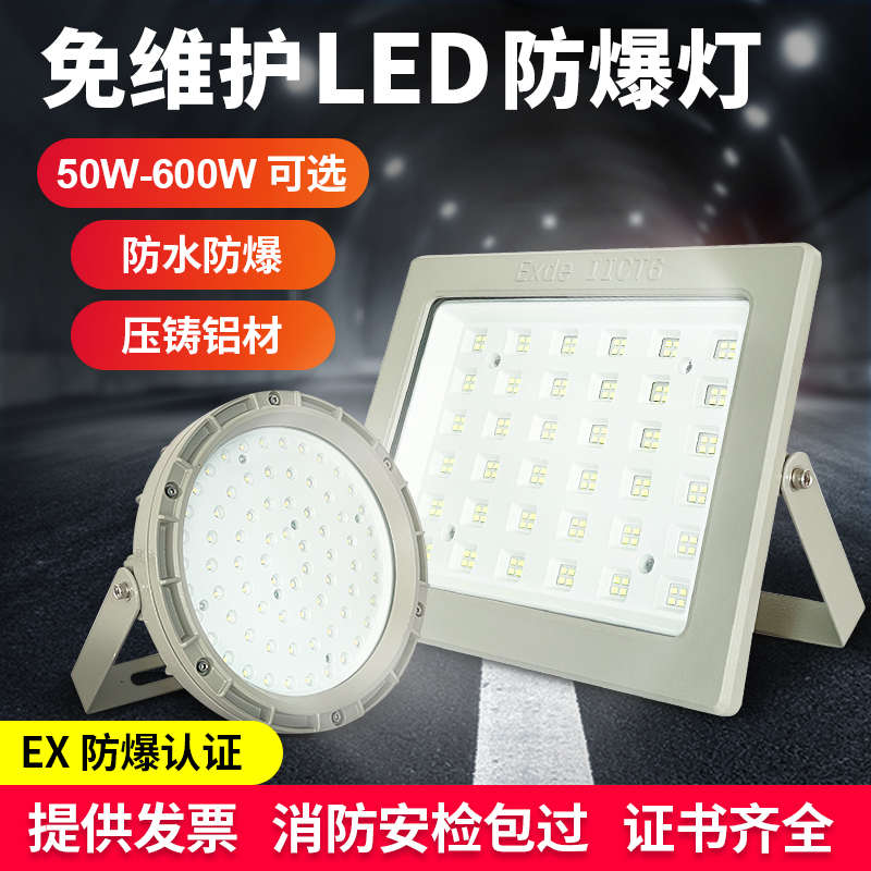 新黎明LED防爆灯车间仓库厂房加油站粉尘防爆灯罩圆方形投光泛光