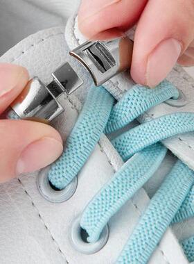 Kids Adult Elastic Cross Buckle Elastic Shoe Laces 1pair No