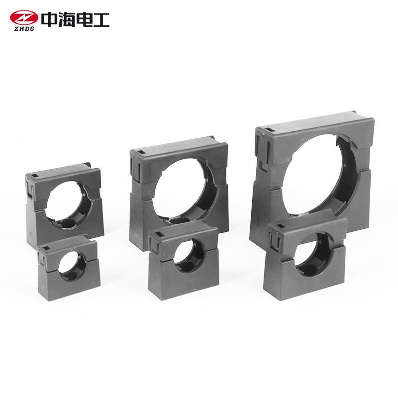 AD21.2带盖固定坐管夹穿线管卡浪管U型卡固定管卡 波纹管固定支架