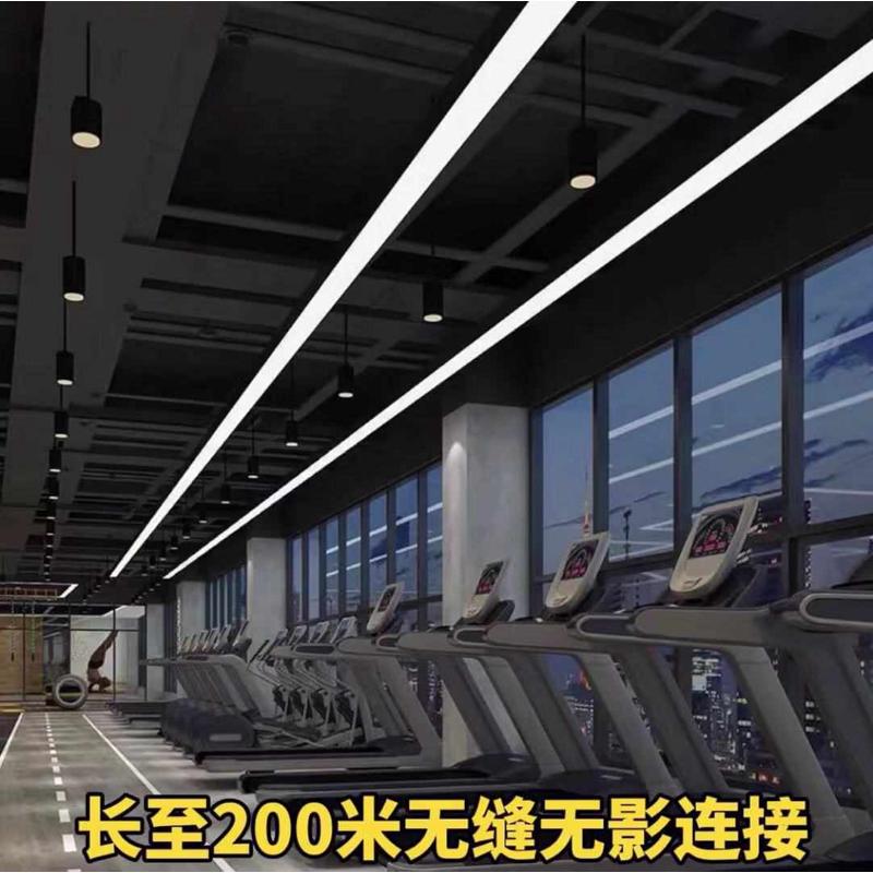 中山led长条灯具定制吊线办公灯线条吊灯健身房方通吸顶长方形灯