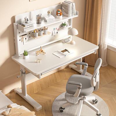 实儿童学习桌木升降洞洞板写可桌椅套装小学BMH生学习书桌多功能