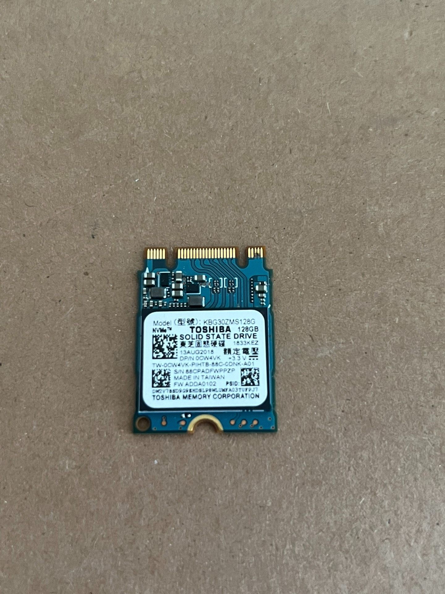 东芝128G固态硬盘 M.2接口 NVMe协议 成色如图 功