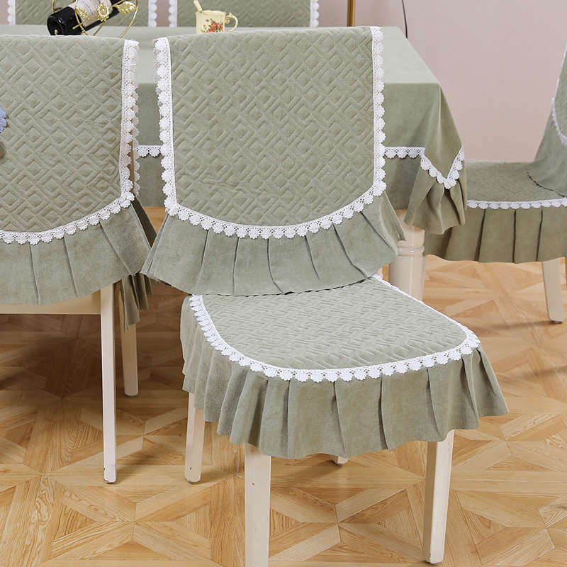 餐桌布椅套椅垫套装茶几圆桌长方形布艺餐桌椅子套罩现代简约家用