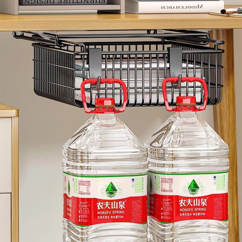 桌底收纳下挂厨柜吊柜蓝置物架收纳桌下抽屉桌面挂架悬挂式办公桌,收纳整理,书桌收纳置物架,淘宝优惠券,粉丝福利购,淘宝优惠卷