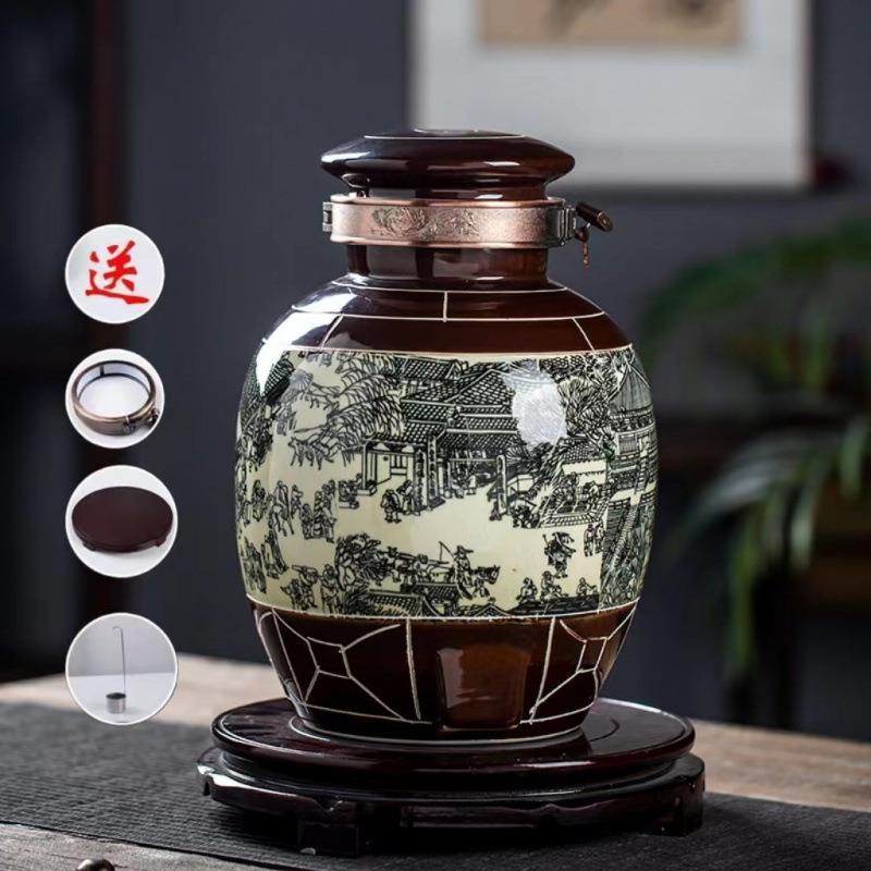 陶瓷泡酒坛子酿酒缸斤斤斤斤仿古酒瓶家用密封酒壶