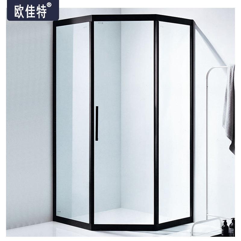 钻石型淋浴极房隔断门160窄玻璃推拉侧移门式干湿内分淋浴间离浴