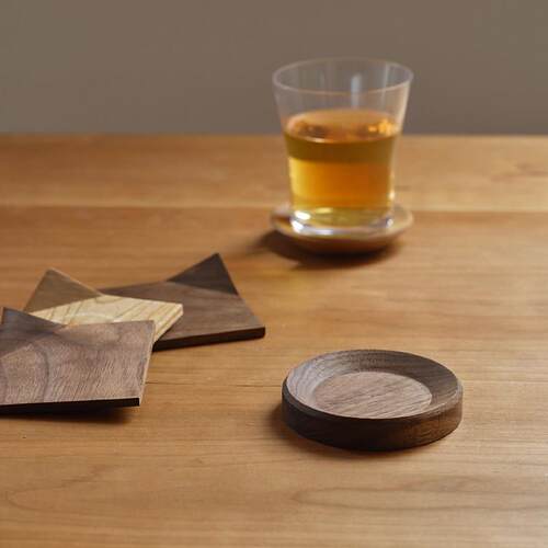 木墨生活 方圆茶托 实木整木茶垫杯垫茶杯托隔热垫茶道茶具配件