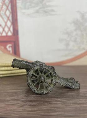 复古大炮线香插摆件仿古铜器实心茶宠饰品家居桌面古玩创意礼品