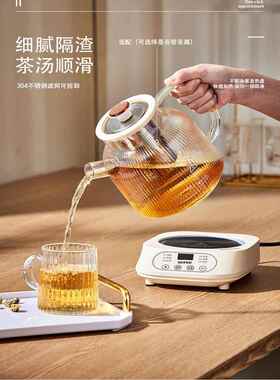 2025新款全玻璃养生壶炖煮多功能一体小型办公室家用纯玻璃花茶壶