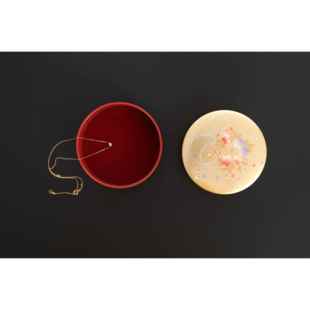 正品日本进口 山中漆器樱盒小盒号首饰盒饰品收纳花盒储物盒子小