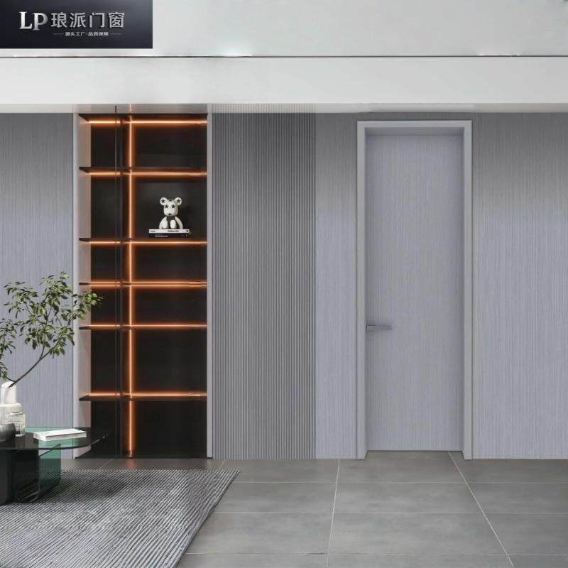 源头工厂铝合金房间门套装木纹简约卧室门隔音防潮免漆门