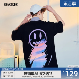 beaster小恶魔印花短袖t恤潮牌情侣装夏装宽松潮流，纯棉短袖上衣男