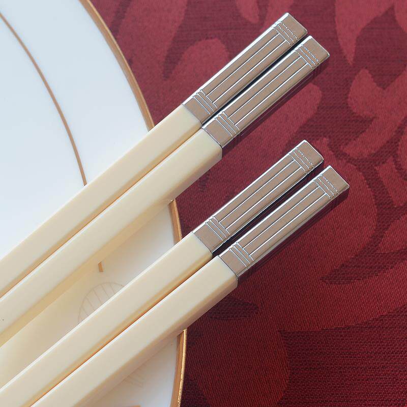 象牙白家用筷子新款高档加长款密胺仿瓷酒店饭厅用礼品筷套装中式