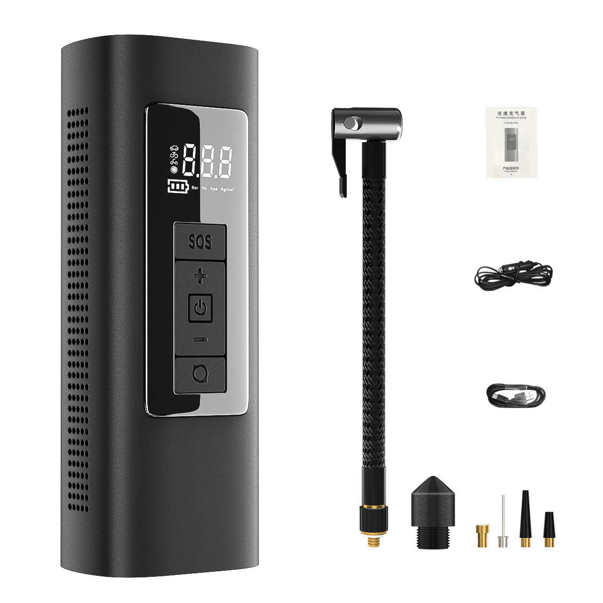 电动小型车载便携式打充气机充汽车轮胎手持无线新款气泵气泵