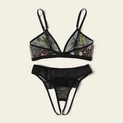 Sexy lingerie sexy women's open three-point sexy suit
