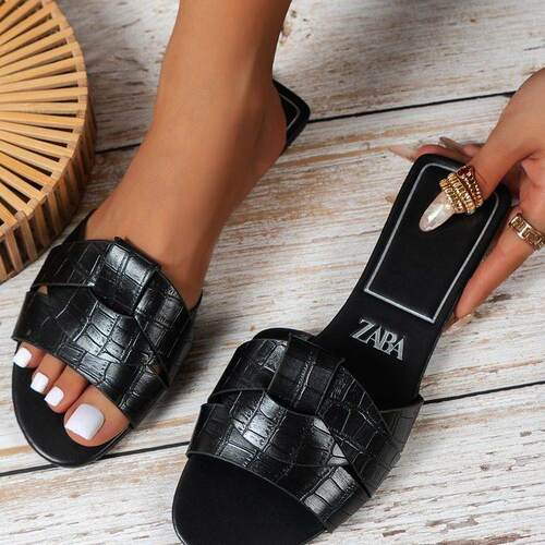 外贸沙滩居家时尚大尺码平底一字拖鞋女 Flip Flops Slippers Wom