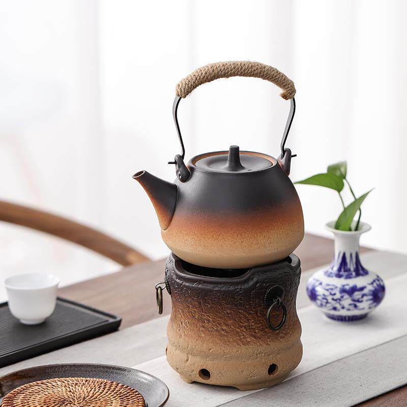 家用煮户外613酒精灯陶瓷煮茶器炉烧酒水壶炉小温茶炉茶壶蜡烛碳