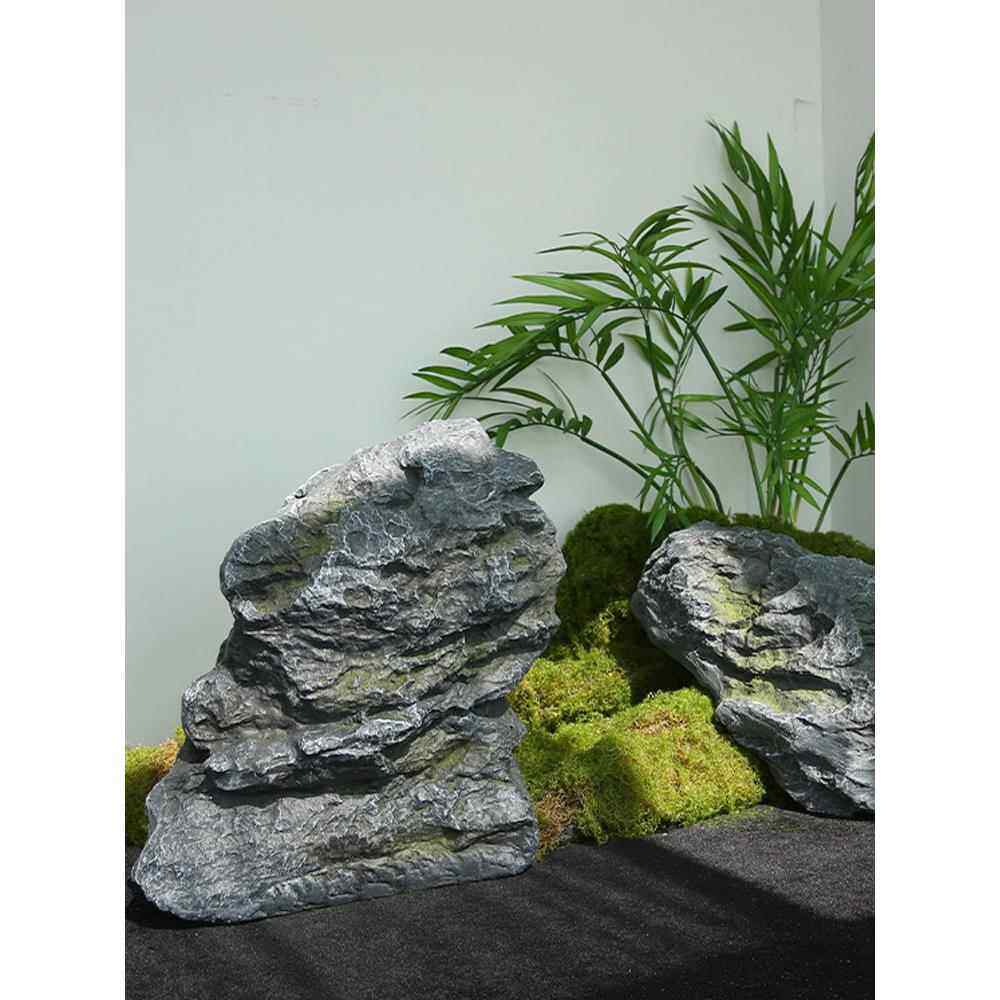 仿真石头室内景观石造景花园户外青苔假山玻璃钢鱼缸苔藓假石头