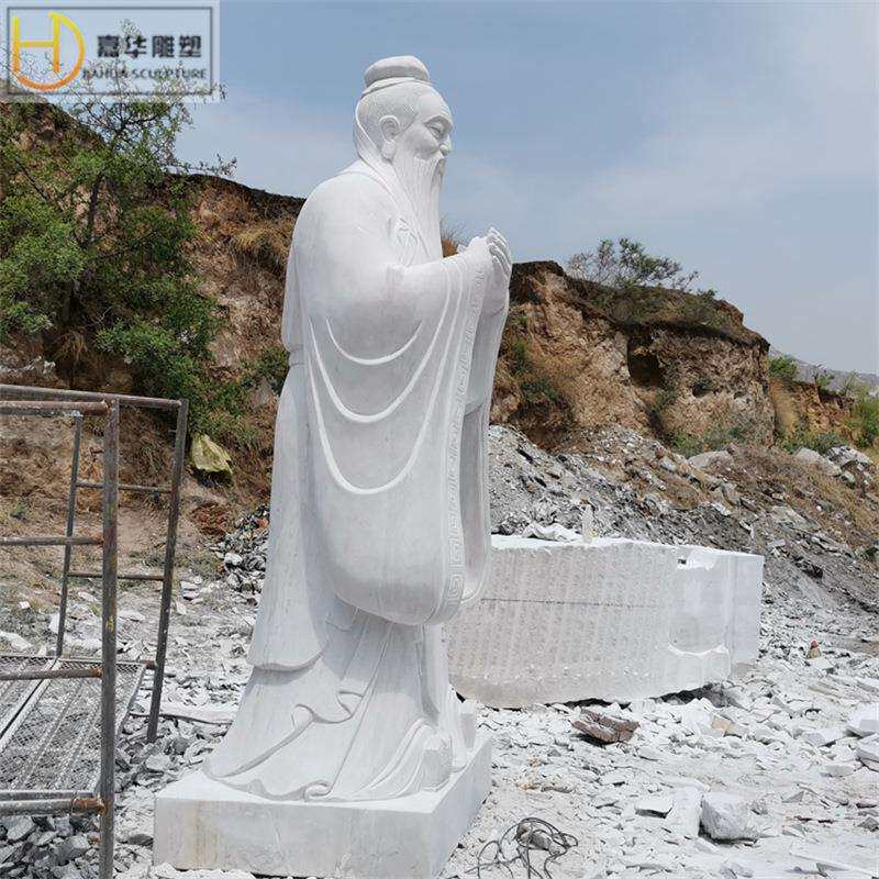石雕孔子像雕塑校园古代名人大理石留念名人文化摆件汉白玉夫子像