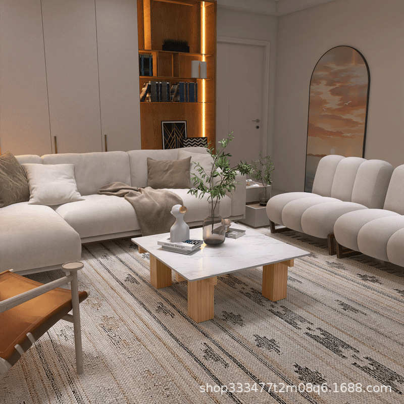 榻榻米茶桌几家岩风现代小户型玻璃简约用茶方形轻奢边板客厅几桌