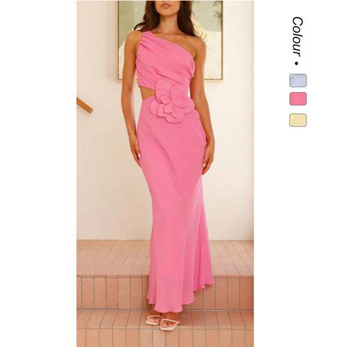 现货25年欧美跨境夏季新款女装时尚修身性感纯色抹胸连衣裙-68672