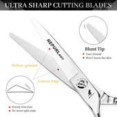 20银色左手 刘海剪 美发剪刀 平剪 左手专用 理发剪 6.0寸FMI