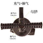 黑色高压手拉泵充气船橡皮艇皮划艇打气筒多亲嘴 充放气