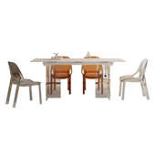 白岩伸缩板透明黑浮岛椅餐桌悬客厅家长方形台功能力厨房亚克餐桌