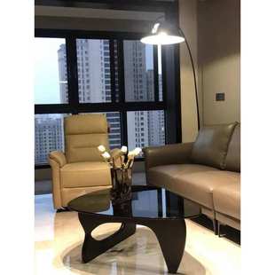 设计师家具极简野口勇茶几创意玻璃客厅茶几三角形异形木质小户型