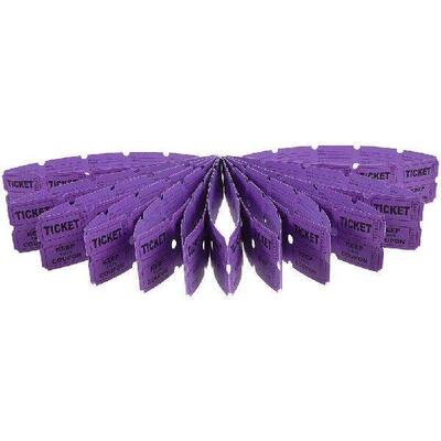 200 Pcs Raffle Tickets Purple Lottery Event Game Party