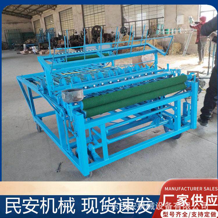 沙漠防风固沙绿化植被草席机电动草毡机 薄厚可调草帘苇帘编织机