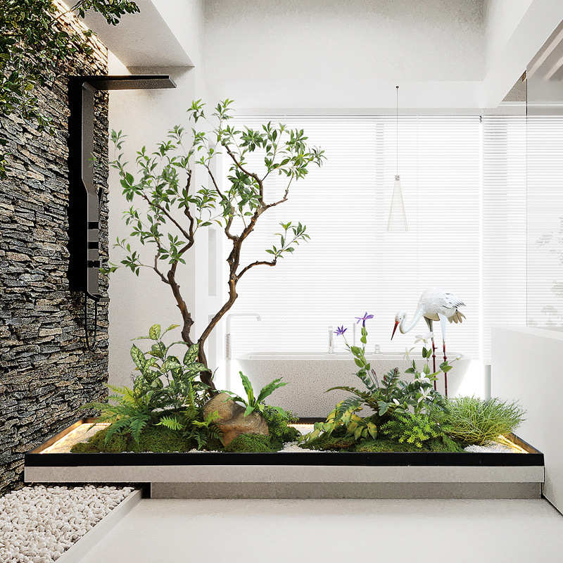 仿真吊钟树造景室内外庭院中庭餐饮酒店假绿植大型落地仿真树摆件