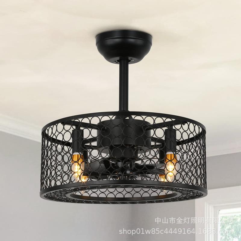 美式风扇灯工业风吸顶灯风扇吊灯复古吊扇商用电风扇餐厅仿古灯具