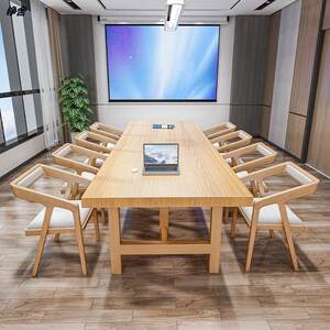 大板桌会议桌新款铮舍移动全桌子长条桌工作台办公室洽谈桌椅组合