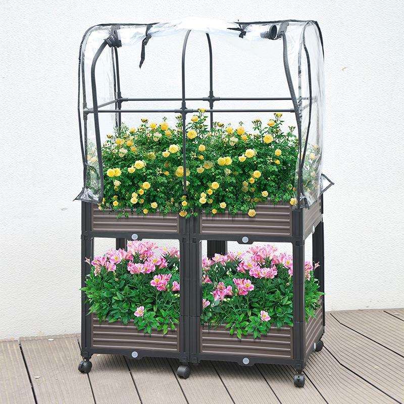 枝晓 种植箱小暖棚爬藤架花房花箱冬季蔬菜植物户外过冬种菜温室