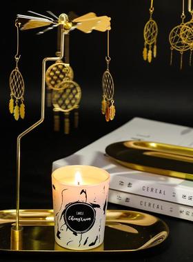 捕梦网旋转烛台走马灯创意香薰蜡烛台烛杯底座浪漫烛光小摆件礼物